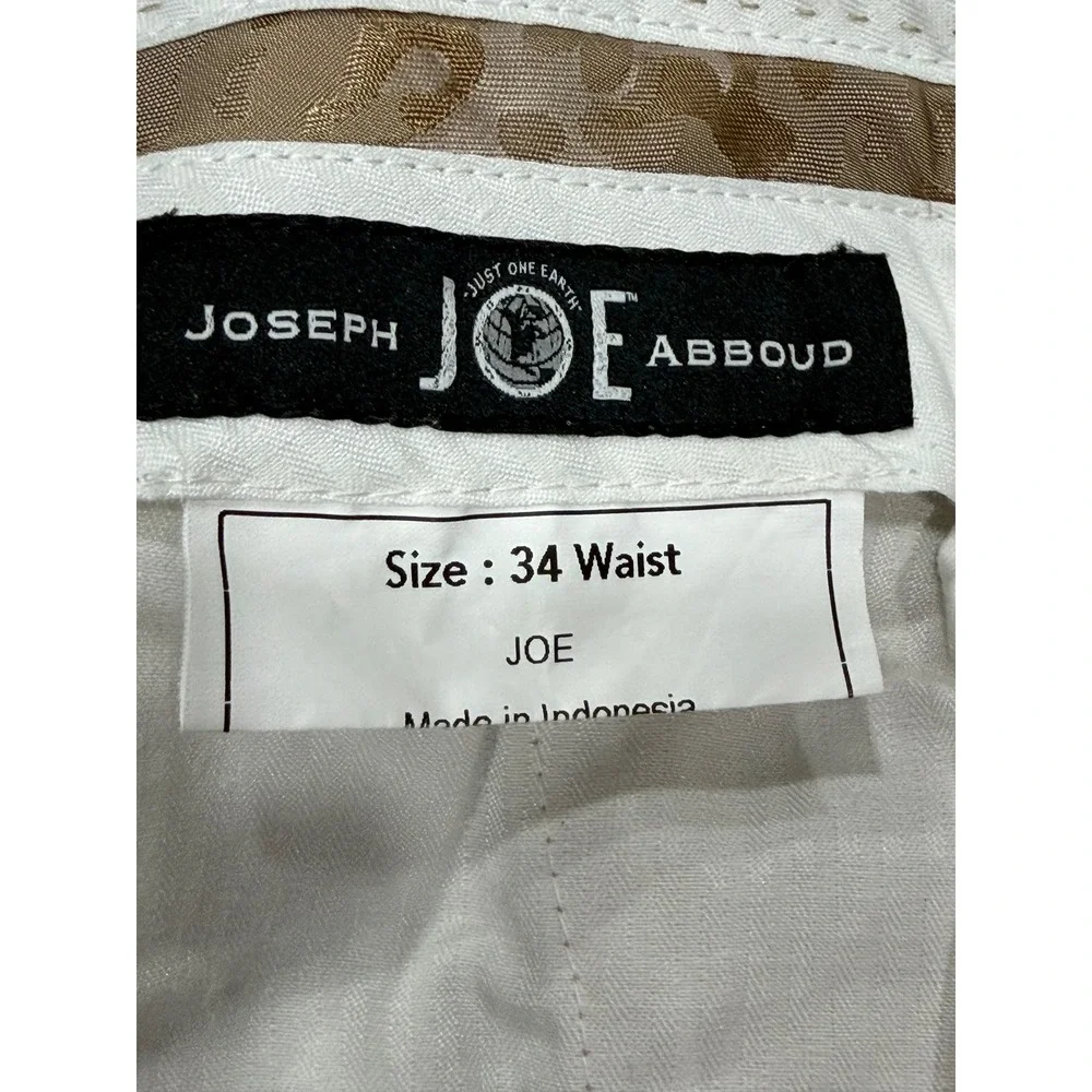 Joseph Abboud Beige Linen Chino Pants 34x31 Coastal Beach Summer Vacation Preppy